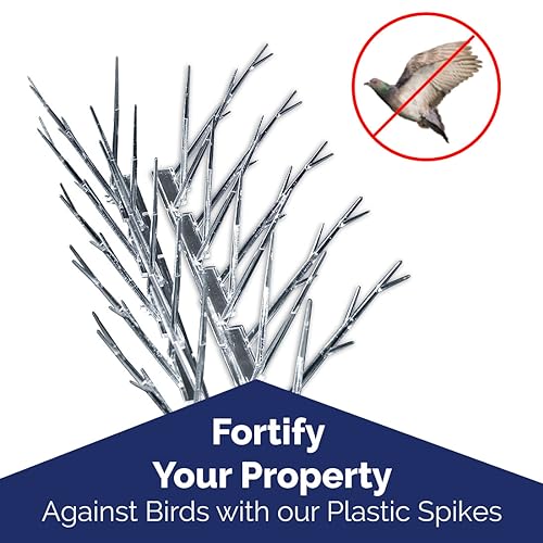 Bird-X Plastic Spikes Kit, Narrow Bird Spikes for Pigeons and Other Small Birds, Spikes with Adhesive, Contains 10 Pieces of 1 ft. Long x 3-inch Wide Strips, Cover 10 ft. Area - Image 5