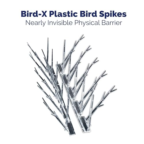 Bird-X Plastic Spikes Kit, Narrow Bird Spikes for Pigeons and Other Small Birds, Spikes with Adhesive, Contains 10 Pieces of 1 ft. Long x 3-inch Wide Strips, Cover 10 ft. Area - Image 2
