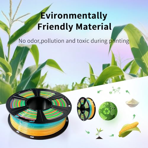 Geeetech Rainbow PLA Filament 1.75mm, 3D Printer Multicolor Filament, Color Changing Filament 1kg (2.2lbs) 1 Spool, Dimensional Accuracy +/- 0.02 mm - Image 4