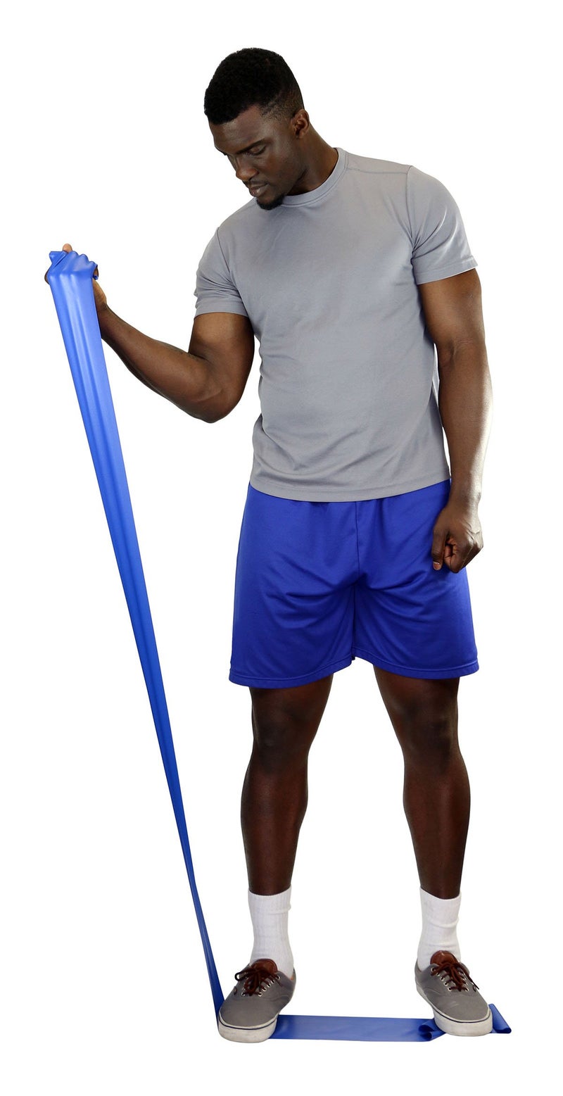 Cando 1210689 Low Powder Exercise Band Roll  6 yd Length  Blue-Heavy - Image 5