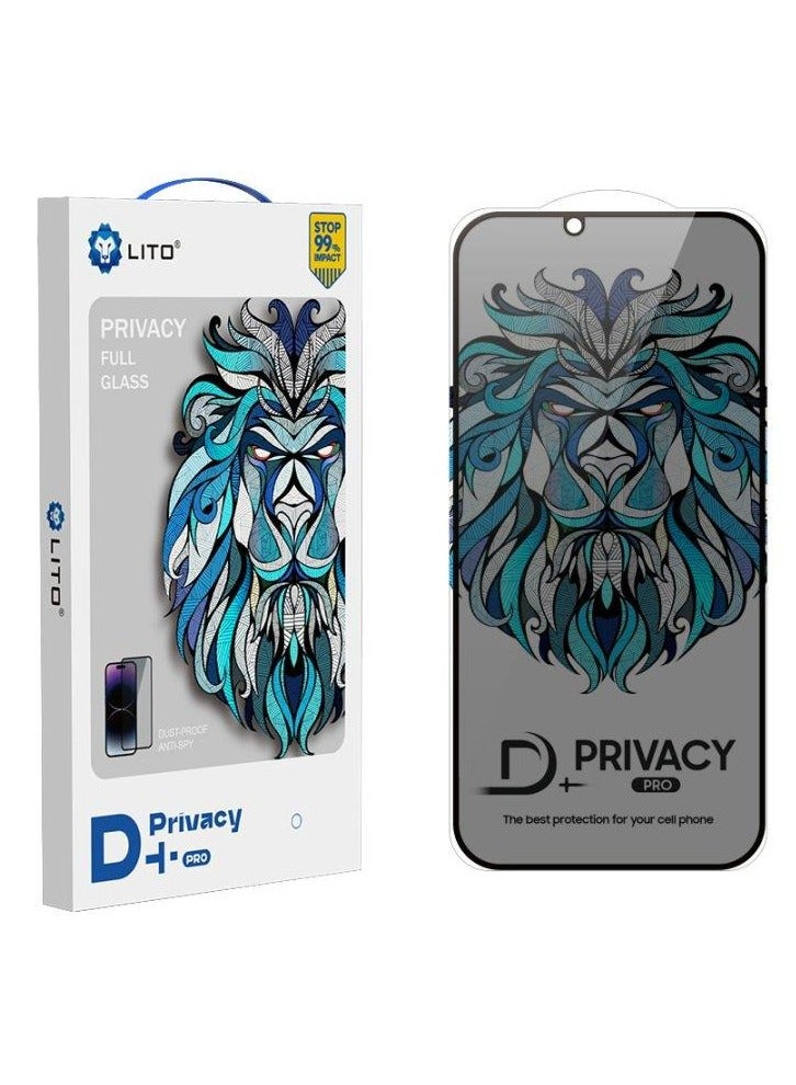 ليتو واقي شاشة Lito D+ Pro عالي الدقة من الزجاج المقوى للخصوصية لهاتف iPhone 13/13 Pro واقي شاشة مضاد للتجسس - تغطية كاملة للشاشة / تركيب عالي الدقة سهل، أسود - Image 1