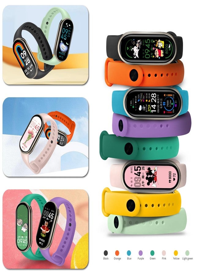 مجموعة من 8 أحزمة لساعات Mi Band 10/9/8، أحزمة بديلة ناعمة من مادة TPU مع مشبك آمن مضاد للضياع، أحزمة معصم رياضية مريحة لساعات Xiaomi Mi Smart Band 10/9/8 (8 ألوان) - Image 4