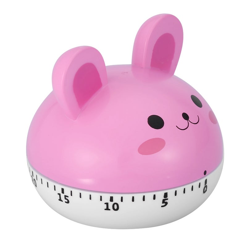 Mechanical Cooking Timer Manual Animal Shape Counters for Kitchen Timing Tool(Pink Rabbit) - Image 5