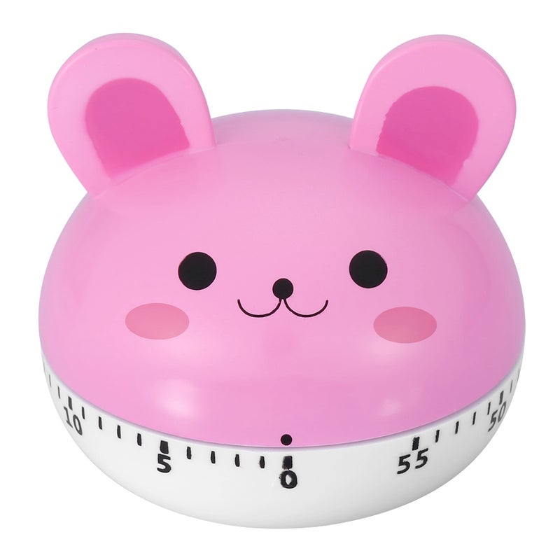 Mechanical Cooking Timer Manual Animal Shape Counters for Kitchen Timing Tool(Pink Rabbit) - Image 1