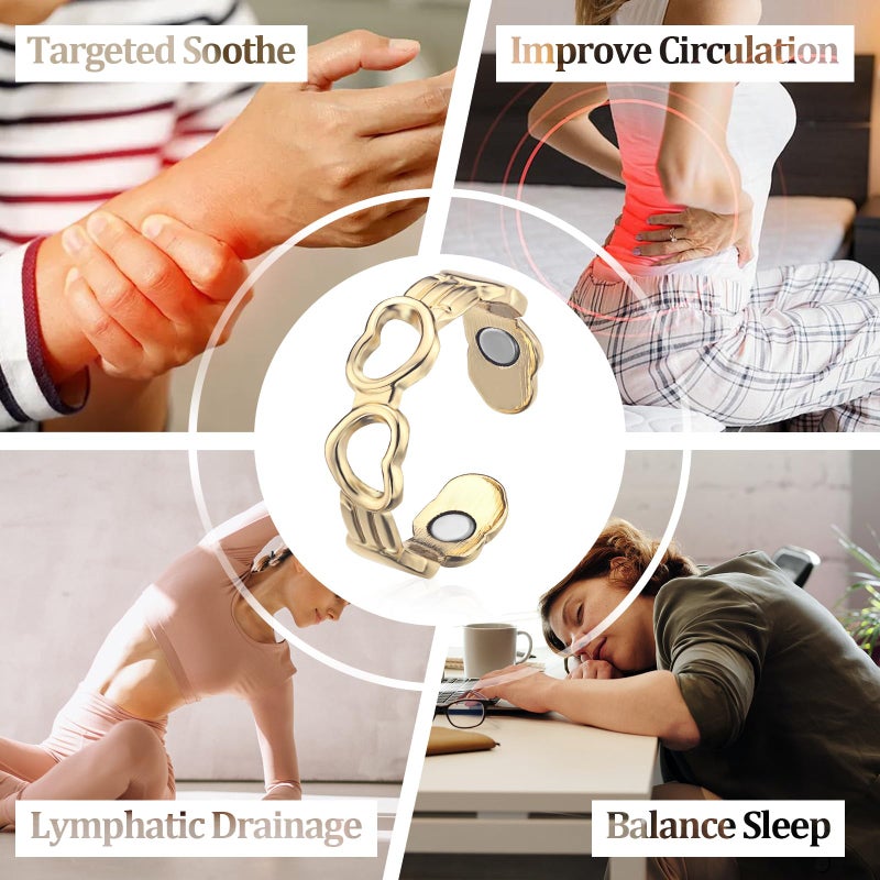 BioMag 3Pcs Copper Rings for Women, 99.99% Pure Copper Magnetic Lymphatic Drainage Rings Thumb Rings with Magnets, Adjustable Jewelry Gift with Box - Image 5