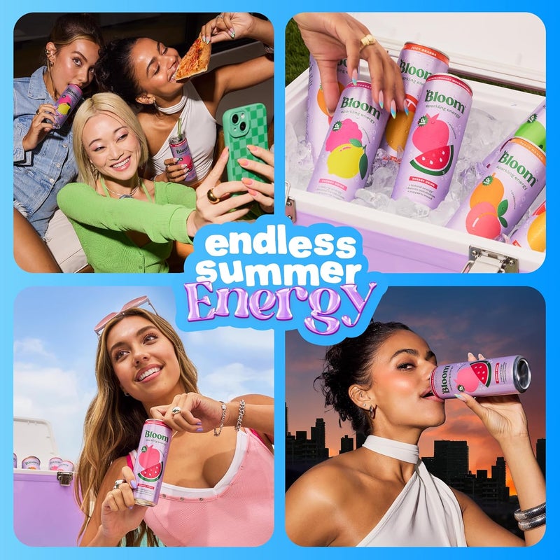 Bloom Nutrition Bloom Sparkling Energy Drink - Peach Mango Flavor - Image 5