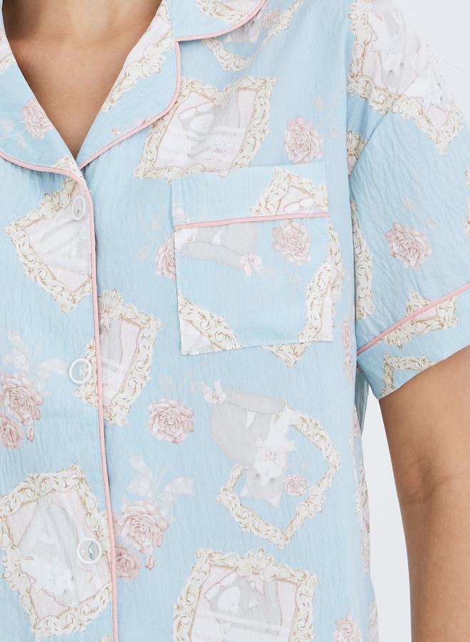 Take Two Pack of 3 - All Over Print Cotton Shirt, Pants and Shorts - Image 4