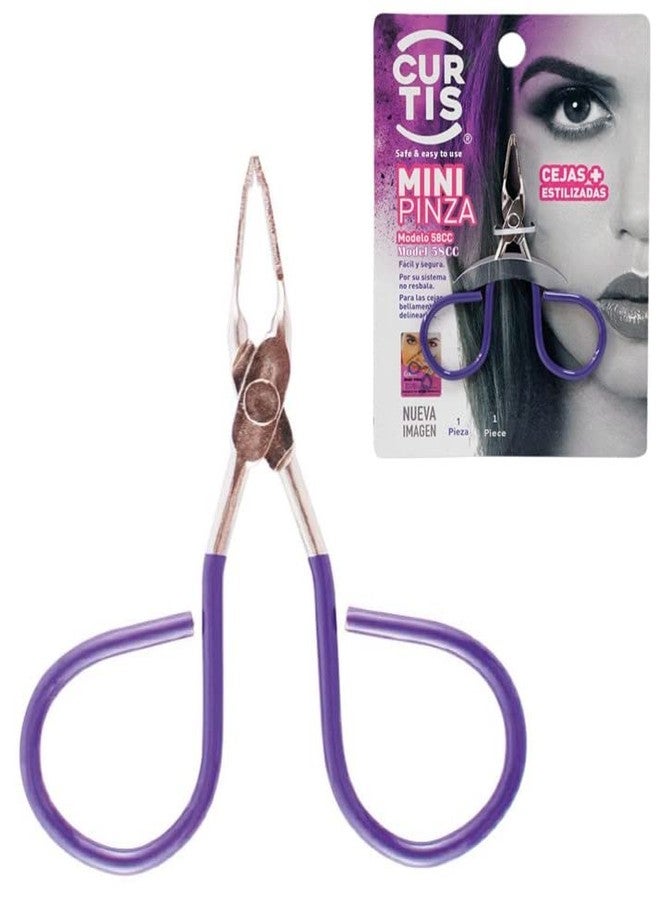 CURTIS PROFESSIONAL Mini TWEEZERS with Easy Scissor Handle, The BEST PRECISION EYEBROW TWEEZERS Men/Women; PORTABLE Beauty Tools for Facial Hair, Ingrown Hair, Blackhead; 58CC Purple MADE IN MEXICO - Image 1