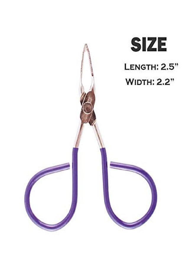 CURTIS PROFESSIONAL Mini TWEEZERS with Easy Scissor Handle, The BEST PRECISION EYEBROW TWEEZERS Men/Women; PORTABLE Beauty Tools for Facial Hair, Ingrown Hair, Blackhead; 58CC Purple MADE IN MEXICO - Image 4