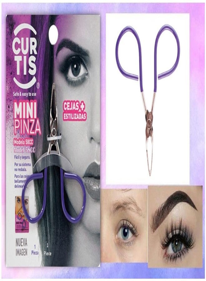CURTIS PROFESSIONAL Mini TWEEZERS with Easy Scissor Handle, The BEST PRECISION EYEBROW TWEEZERS Men/Women; PORTABLE Beauty Tools for Facial Hair, Ingrown Hair, Blackhead; 58CC Purple MADE IN MEXICO - Image 5