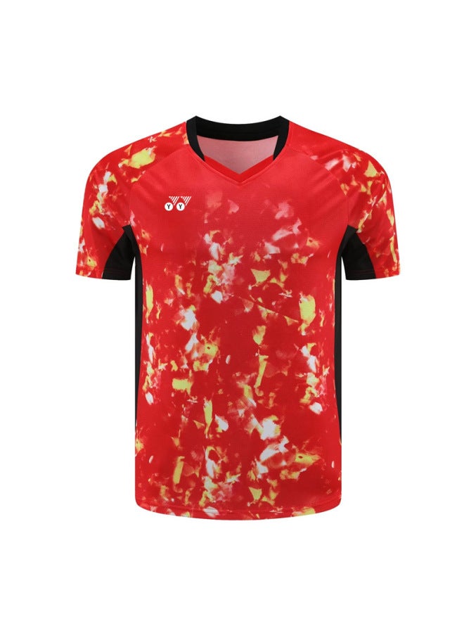 Yy New Summer Badminton Sports Training Jersey T-shirt Fashion Custom Printed Quick-drying Tennis Uniform
