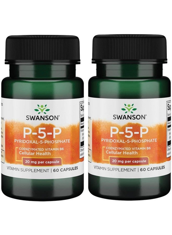 Swanson P-5-P (Pyridoxal-5-Phosphate) Coenzymated Vitaminb-6 20 Milligrams 60 Capsules (2 Pack)