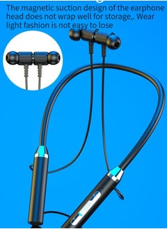 GELESE New wireless bluetooth earphone sports binaural in-ear neck hanging neck headset super long standby battery life (black)  - Image 5