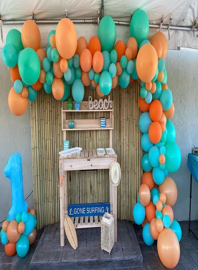 EASUTE Tropical Summer Pool Party Beach Hawaiian Decorations Balloon Arch Kit, 144PCS Blue Yellow Orange Balloons for Luau Birthday Baby Shower Bachelorette Wedding The Big One Surf Party Decorations - Image 4