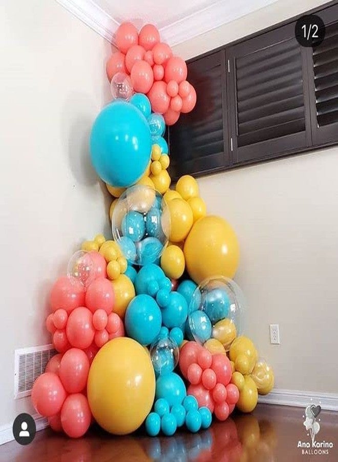 EASUTE Tropical Summer Pool Party Beach Hawaiian Decorations Balloon Arch Kit, 144PCS Blue Yellow Orange Balloons for Luau Birthday Baby Shower Bachelorette Wedding The Big One Surf Party Decorations - Image 3