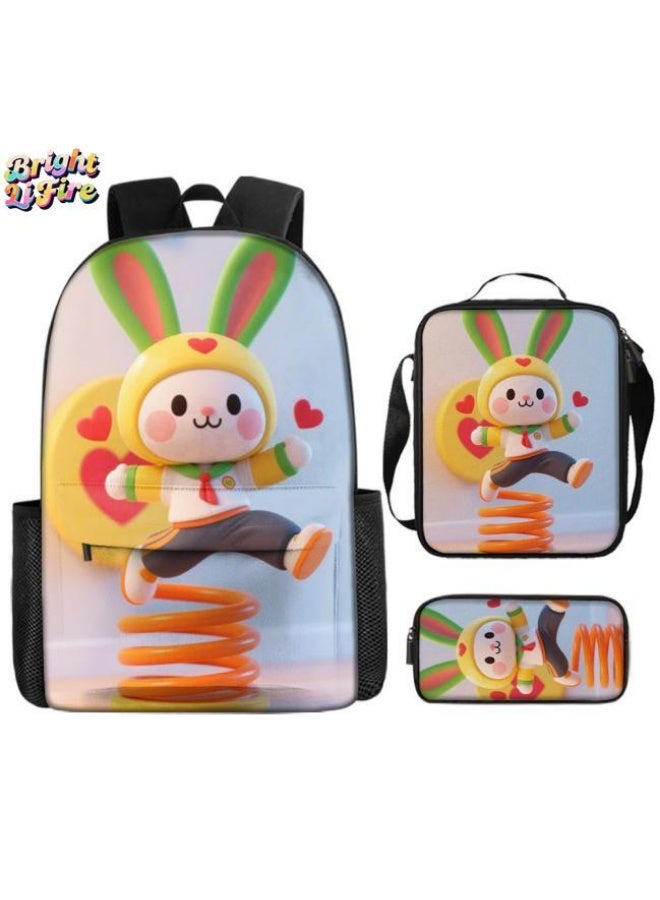 Bright Li Fire Fun cartoon print three-piece set surprise launch! Outing/Sports/Learning General | Cute Design + Super Practical Combination - 35 - Image 1