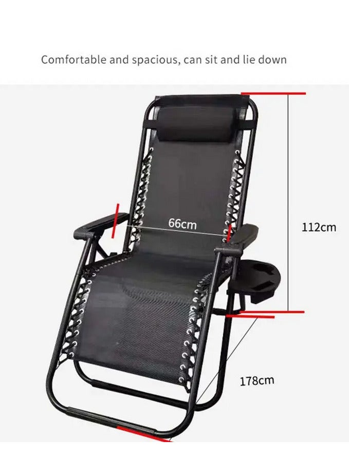 GO2CAMPS GO2CAMPS Foldable Camping Chair,Folding Reclining Lounge Chair,Camping Bed, Zero Gravity Beach Chair and Garden Chair with Pillows Recliner, Ergonomic Support for Camping, Garden, Poolside Backyard, Beach, Garden Relaxation  - Image 5