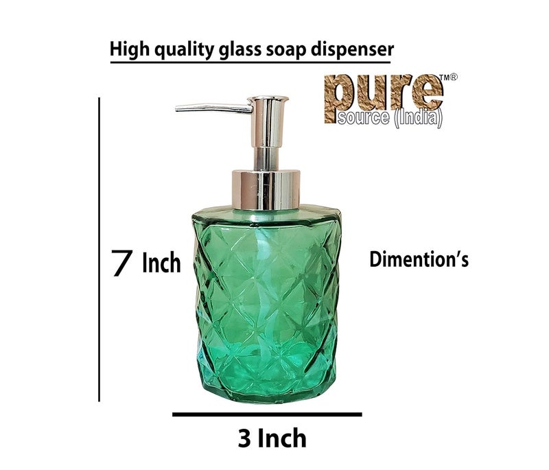 Pure Source India Pure Source India Soap Dispenser Pump for Kitchen, Bathroom Counter top and Vanities, Glass Dispenser Capacity-250 ML  - Image 2