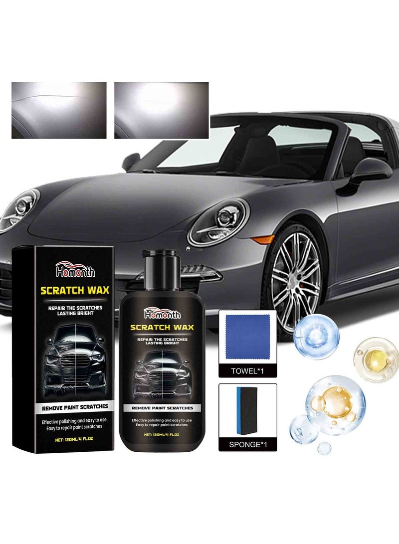 Homonth 1 Set Scratch Repair Wax for Car, Metal Surface Restoration, Low Odor, Citric Acid Formula, Home Cleaning Metal Polisher, Detailing Wax for Auto Body Scratches  - Image 2