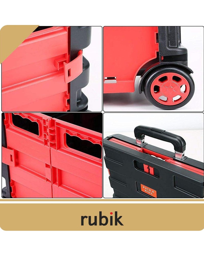 Folding Shopping Trolley Cart With WheGrocery Storage Boot Cart Box - Image 4