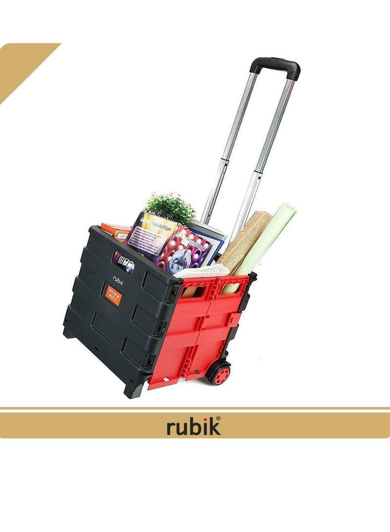 Folding Shopping Trolley Cart With WheGrocery Storage Boot Cart Box - Image 2