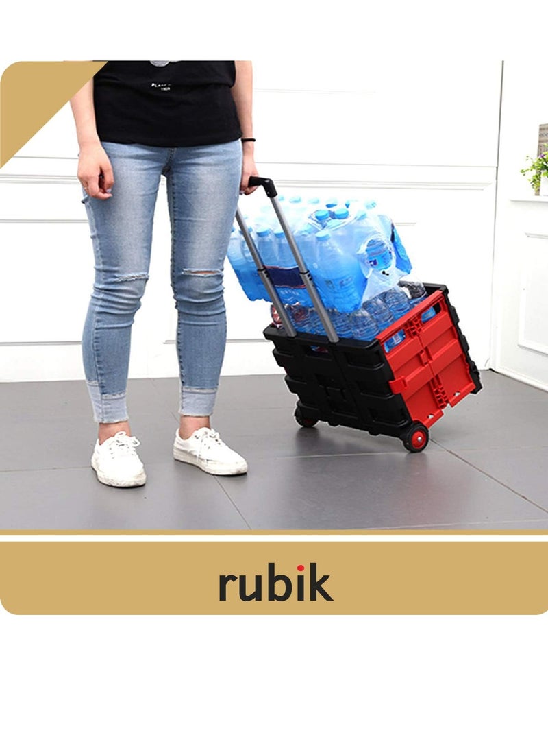 Folding Shopping Trolley Cart With WheGrocery Storage Boot Cart Box - Image 5