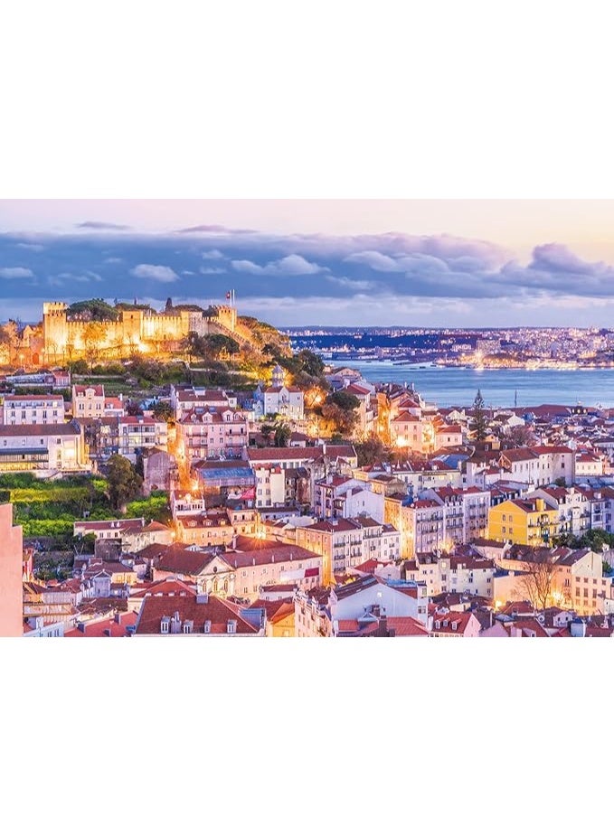 Ravensburger Vista su Lisbona 1000 Piece Jigsaw Puzzle – Aerial Evening View of Lisbon with São Jorge Castle and Tiled Rooftops at Twilight – SoftClick Quality Puzzle with Precision Fit | 17183-5 - Image 2
