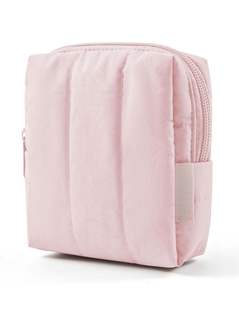 Hugifts Minimalist Waterproof Cosmetic Bag, Portable Travel Small Square Pouch with Zipper - Image 1