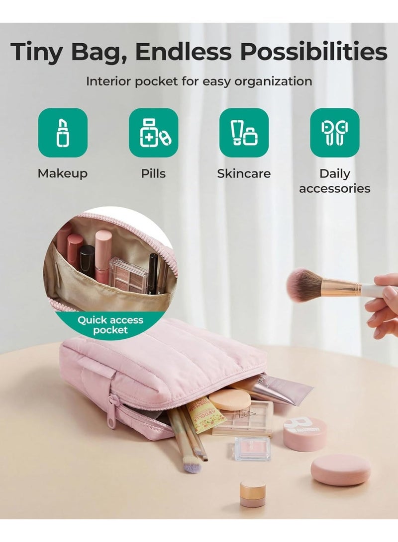 Hugifts Minimalist Waterproof Cosmetic Bag, Portable Travel Small Square Pouch with Zipper - Image 3