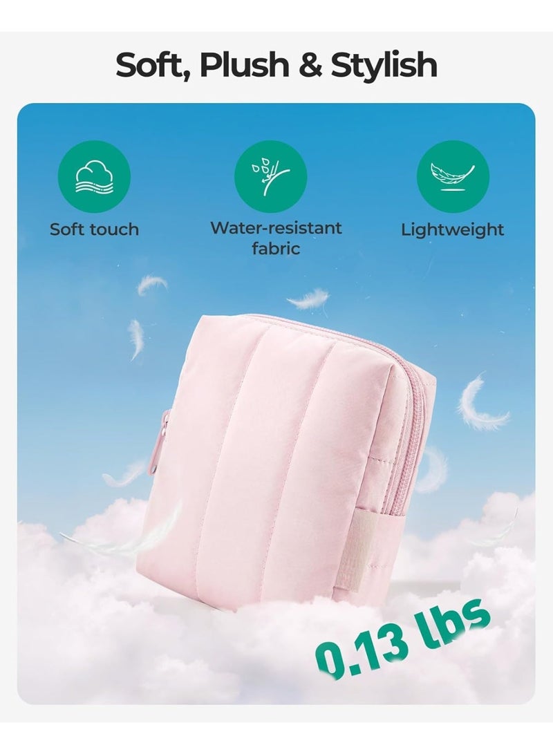 Hugifts Minimalist Waterproof Cosmetic Bag, Portable Travel Small Square Pouch with Zipper - Image 2