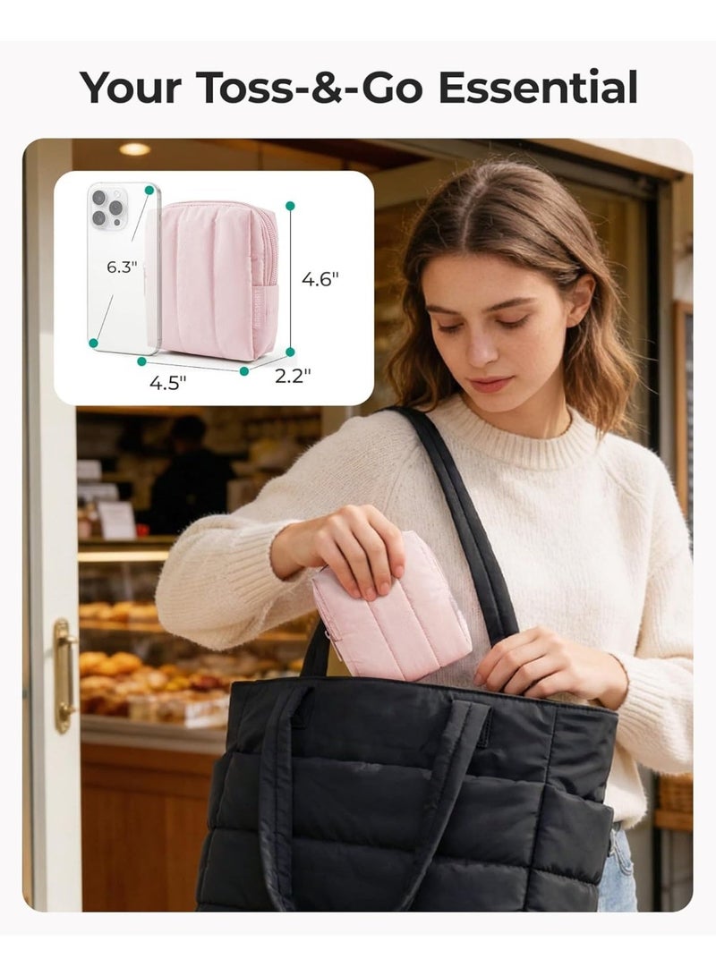 Hugifts Minimalist Waterproof Cosmetic Bag, Portable Travel Small Square Pouch with Zipper - Image 5