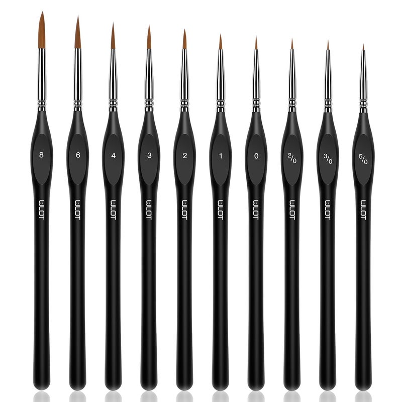 Fine Detail Brushes with Triangular Handles10 Miniature Brush for Fine Detailing  Art PaintingAcrylicNail ModelsWatercolour MiniaturesOil Wargaming figuresgolden maple series