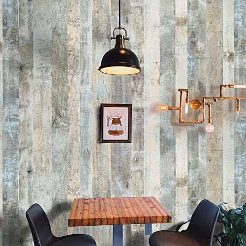 Sevalo Wood Contact Paper Shiplap Peel and Stick Wallpaper Wood Grain Contact Paper for Cabinets and Drawers Rustic Self-Adhesive Removable Wallpaper Plank Panel Sticky Paper Desk 15.7inW 197inL - Image 2