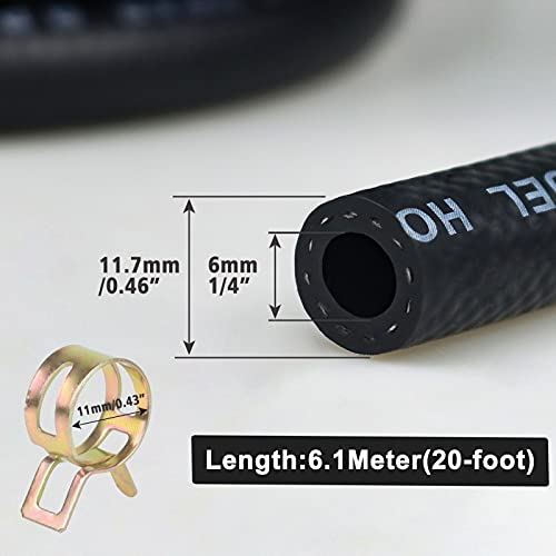 KeeYees 1/4"ID 20-Foot Fuel Line Hose with 30 Pcs Hose Clamps for Motorcycles, Cars, Lawn Mowers, Marine Boat Outboard - Image 4