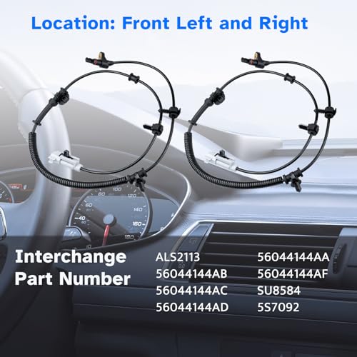 Ruizure Front Wheel Speed ABS Sensor Left and Right fit for 2006 2007 2008 2009 2010 Jeep Commander, 2005-2010 Jeep Grand Cherokee, Driver Passenger Side, 2pcs, ALS2113 - Image 3