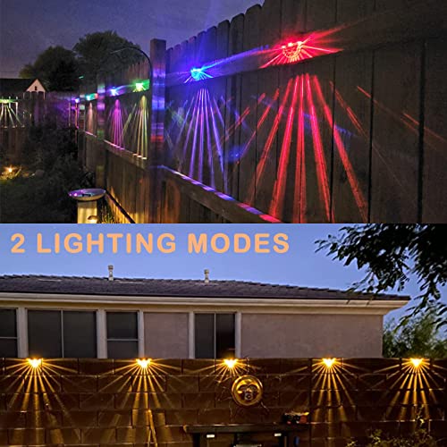 Melunar Solar Lights Outdoor, Solar Deck Lights, 6 Pack Solar Fence Step Lights Outdoor Waterproof LED for Outside Patio Stairs Yard Garden Backyard Decor, 10 Lumens,Warm White/Color Changing Lighting - Image 3