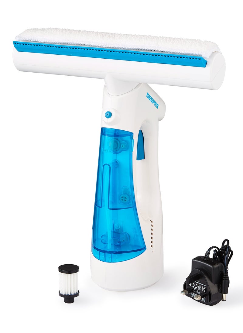 GEEPAS Geepas Cordless Window Vacuum140 ml Water Tank | 3-in-1 Operation, Lightweight and Portable| Perfect for Glass Doors, Tiles Shower Screens Car Windows| 2 Years Warranty Blue and White GWC63065UK  - Image 1