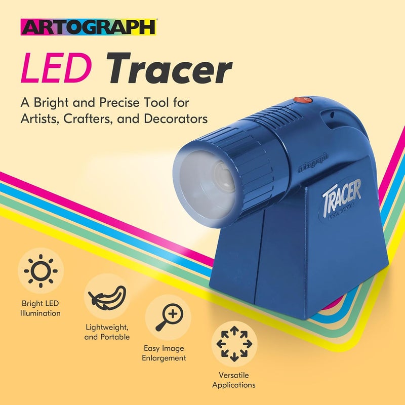 Artograph LED Tracer Opaque Art Projector, 2X to 14X Image & Artwork Enlargement - Portable & Light for Wall Art, Murals, Drawing, Sketching, Pattern Tracing, Crafts and Learning, 5" x 5" Copy Size - Image 2