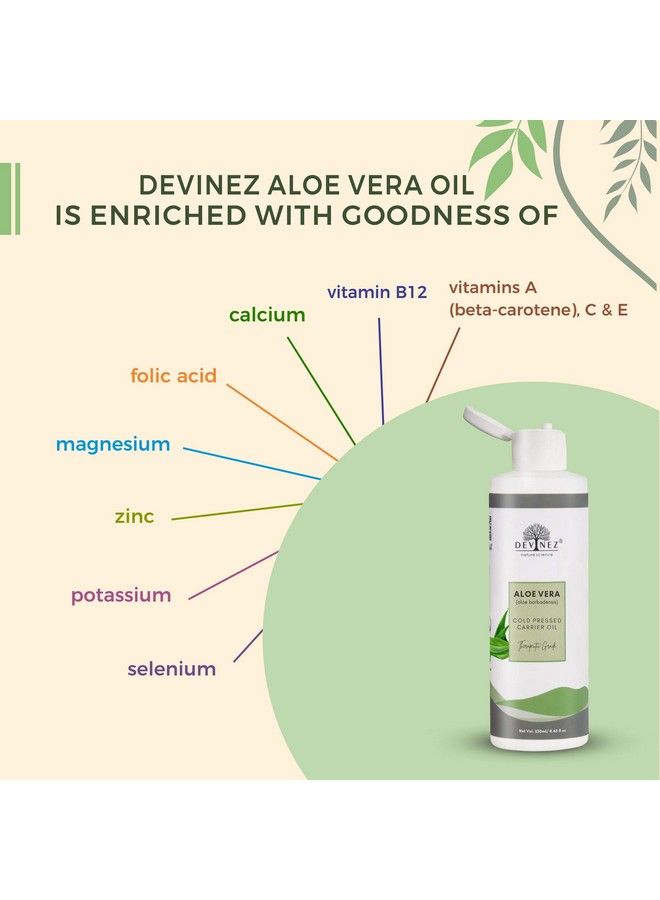 Devinez Aloe Vera Coldpressed Certified Oil 250Ml With Fliptop Cap And Hair Applicator 100% Pure Natural Undiluted Therapeutic Grade For Skin Care Face Acne Scars Hair Care Moisturizer & Dark Circles - Image 5