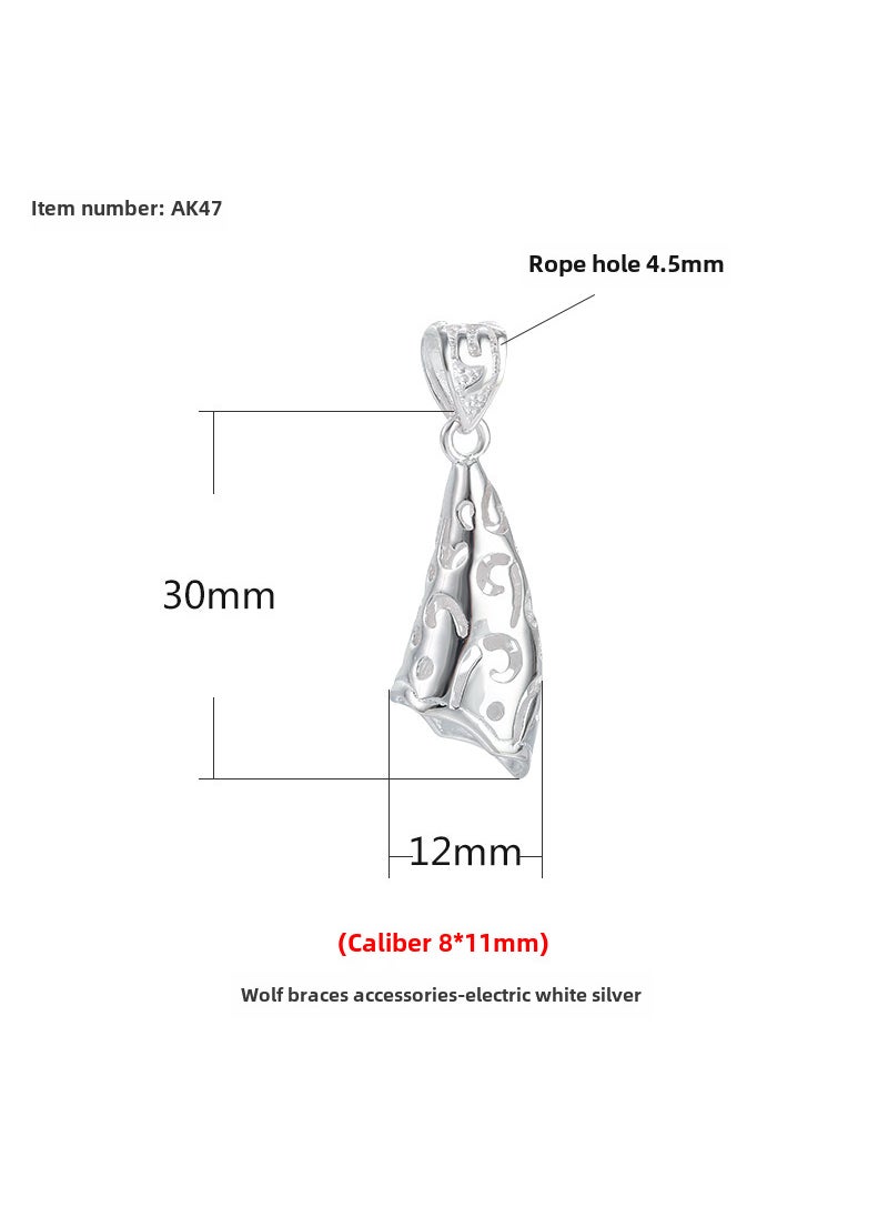 Generic Wolf Fang Pendant S925 Necklace AK47-electric silver 