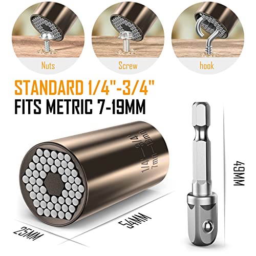 Lenski Stocking Stuffers for Men Adults, Super Universal Socket Christmas Gifts for Men, Mens Gifts for Dad Him Grandpa, White Elephant Gifts for Adults, Birthday Dad Gift - Image 2