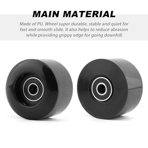 HOUSEEN 4 Pcs Skateboard Wheels with Bearings, Hardness PU 80A Longboard Wheels with Screwdriver & Tool, 55mm Cruiser Wheels & Street Wheels Replacement - Image 5