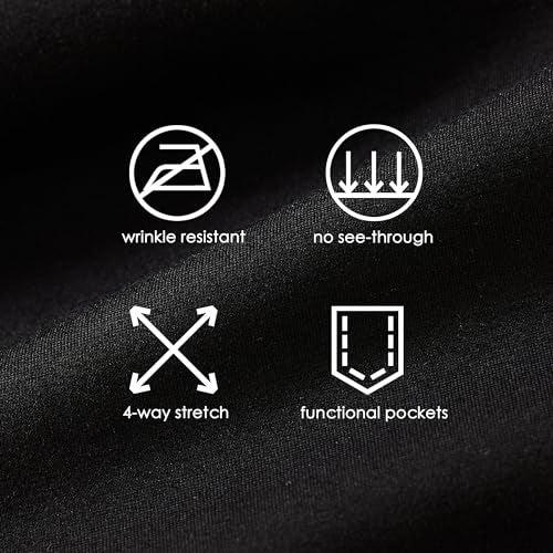 Willit 31" Women's Yoga Dress Pants Straight Leg Work Slacks Stretchy Office Casual Pants 4 Pockets Belt Loops Black M - Image 5