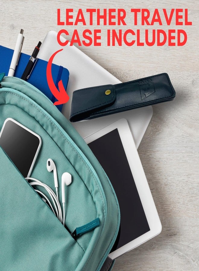 G.B.S Men's Wooden Handle Shaving Straight Razor, Single Edge Stainless-steel Blade Folding Handle, Hard Wood Grain, Leather Protective Razor Case (Pack of 2) - Image 4