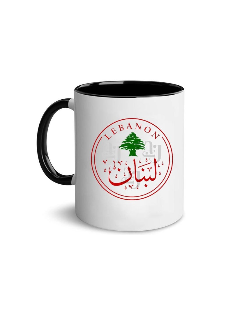 Lebanon Black Two-Tone Ceramic Mug Festive Coffee Cup With Black Handle-Holiday-Themed Mug For Morning,Office Parties And Winter Celebrations - Image 1