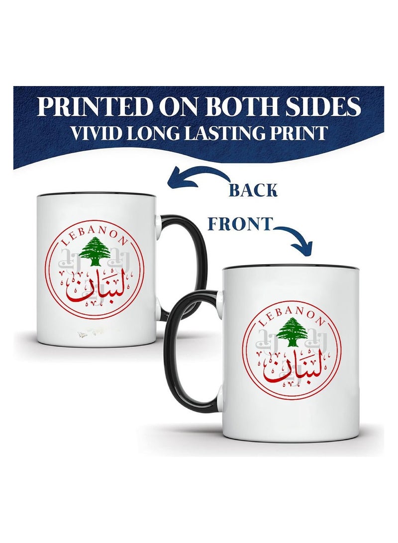 Lebanon Black Two-Tone Ceramic Mug Festive Coffee Cup With Black Handle-Holiday-Themed Mug For Morning,Office Parties And Winter Celebrations - Image 2