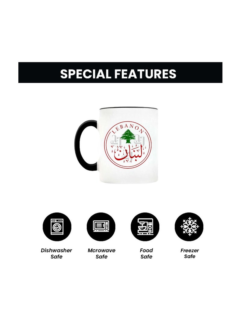 Lebanon Black Two-Tone Ceramic Mug Festive Coffee Cup With Black Handle-Holiday-Themed Mug For Morning,Office Parties And Winter Celebrations - Image 3