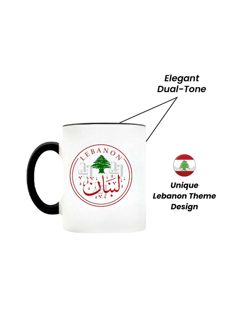 Lebanon Black Two-Tone Ceramic Mug Festive Coffee Cup With Black Handle-Holiday-Themed Mug For Morning,Office Parties And Winter Celebrations - Image 4