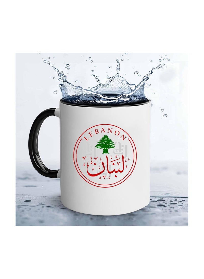 Lebanon Black Two-Tone Ceramic Mug Festive Coffee Cup With Black Handle-Holiday-Themed Mug For Morning,Office Parties And Winter Celebrations - Image 5