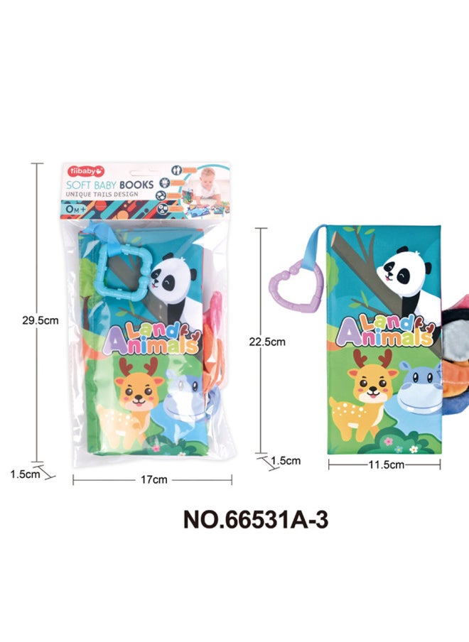 Children's Tail Cloth Book Tear Not Ripping Paper Baby Enlightenment Early Education 0-1 Year Old Infant Explosions-Color:66531A-3  - Image 1